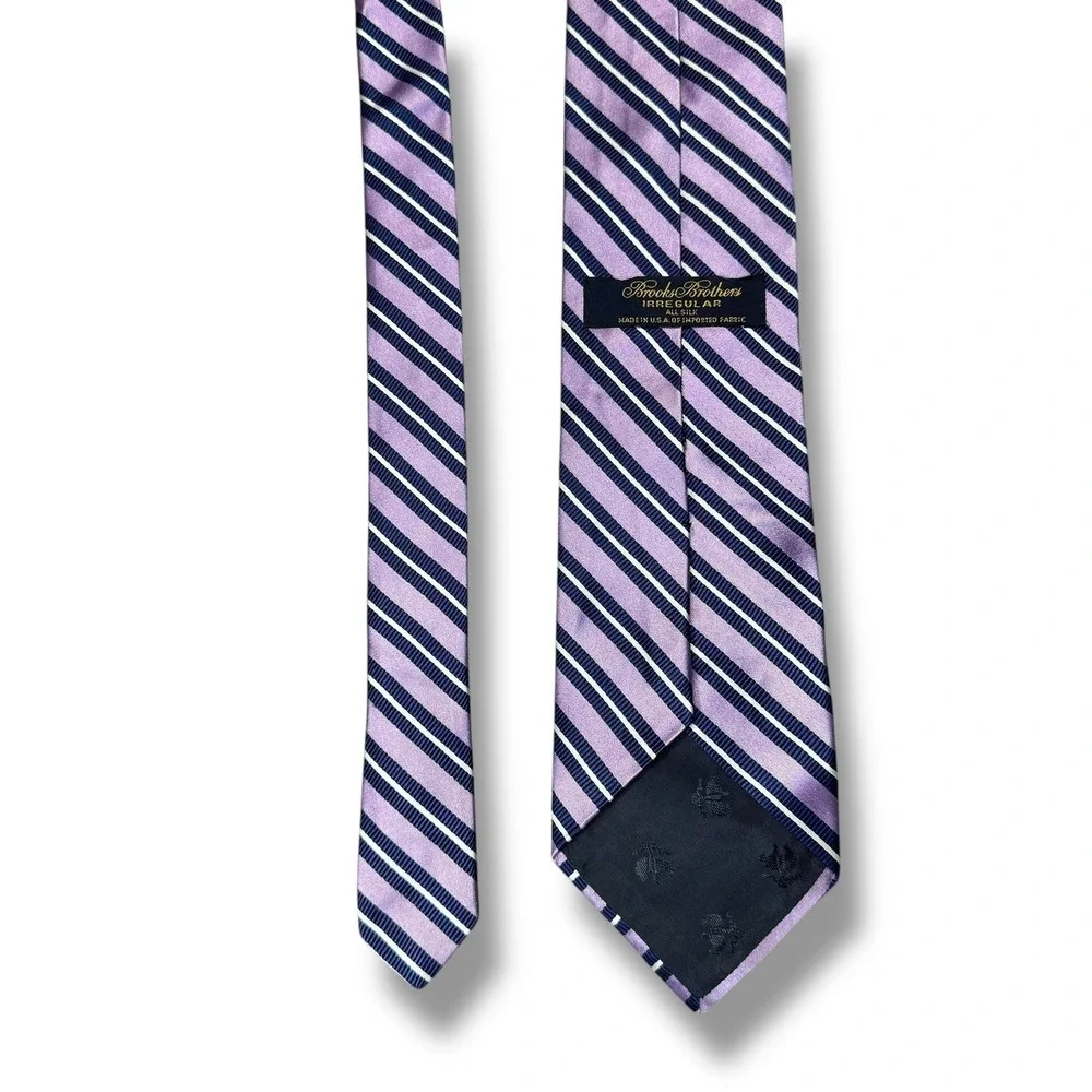 Brooks Brothers Silk Repp Stripe‎ Tie Purple Navy Classic Menswear Business